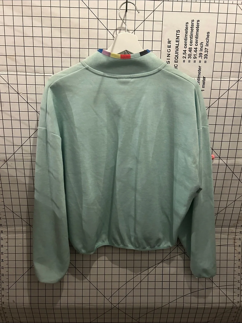 Nike Jogatv Mint Green Quarter-Zip Pullover with Rainbow-Trim Collar